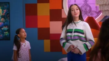 Free People Striped Greta Half Zip worn by Tulip (Ruby Marino) as seen in Electric Bloom (S01E14)