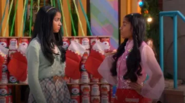 Zara Pearl Embellished Button Front Long Sleeve Cardigan Sweater worn by Shelly LeBrock (Trisha Macaden) as seen in Electric Bloom (S01E15)