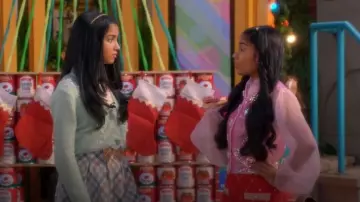 Zara Pearl Embellished Button Front Long Sleeve Cardigan Sweater worn by Shelly LeBrock (Trisha Macaden) as seen in Electric Bloom (S01E15)