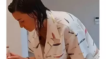 The Real Housewives Of SLC 2025 Bronwyn Newport Fish Print Short Set worn by (Bronwyn Newport) in The Real Housewives of Salt Lake City