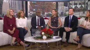 Larroudé x Altuzarra Pump in Silver Specchio worn by Jenna Bush Hager as seen in Today on December 17, 2025