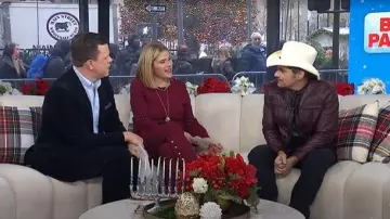 Lela Rose Faux Pearl Embellished Crepe Pants worn by Jenna Bush Hager as seen in Today with Jenna & Friends on December 17, 2025