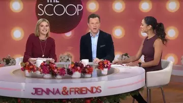 Theory Malkan Flared Hem Dress worn by Rachel Smith as seen in Today with Jenna & Friends on December 17, 2025