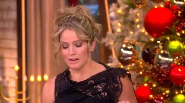 A.L.C. Astrid Lace Ruched Midi-Dress worn by Sara Haines as seen in The View on  December 17, 2025