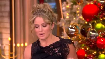 A.L.C. Astrid Lace Ruched Midi-Dress worn by Sara Haines as seen in The View on  December 17, 2025