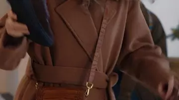 Man Vs Baby Brown Wrap Long Coat worn by Trevor Bingley (Rowan Atkinson) in Man Vs Baby
