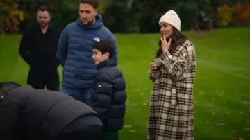 Marant Etoile Fontizi Checked Wool Blend Coat worn by Lauren Silverman as seen in Simon Cowell: The Next Act (S01E03)