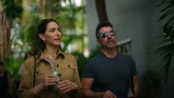 Saint Laurent Belted Cotton Twill Jacket worn by Lauren Silverman as seen in Simon Cowell: The Next Act (S01E04)