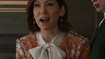 Elsbeth S03 Carrie Preston Floral Jacquard Jacket worn by Elsbeth Tascioni (Carrie Preston) as seen in Elsbeth (S03E02)