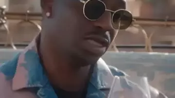 Emily In Paris S05 Samuel Arnold Two-Tone Distressed Denim Jacket worn by Julien (Samuel Arnold) as seen in Emily in Paris (S05)