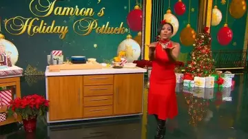 Alexander McQueen Spider Lace Midi Dress worn by Tamron Hall as seen in Tamron Hall Show on December 17, 2025