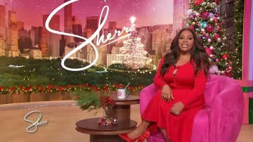 Carolina Herrera Bow Midi Dress worn by Sherri Shepherd as seen in Sherri on December 11, 2025
