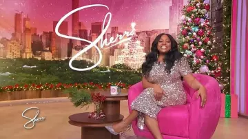 Dress the Population Natasha Sequin Sheath Midi Dress worn by Sherri Shepherd as seen in Sherri on December 15, 2025