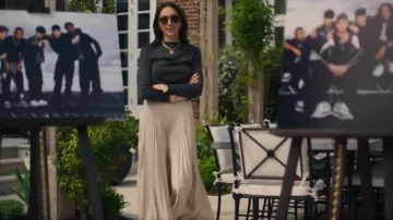 Reiss Seren Pleated Maxi Skirt worn by Lauren Silverman as seen in Simon Cowell: The Next Act (S01E06)