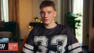 Temu Men's Summer Baseball Jersey T Shirt worn by Josh as seen in Simon Cowell: The Next Act (S01E06)