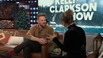 Todd Snyder Wool Tipped Sweater Polo worn by Bobby Berk as seen in The Kelly Clarkson Show on December 17, 2025