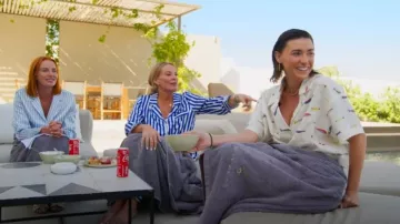 Staud Daya Linen Top in Sardines worn by Bronwyn Newport as seen in The Real Housewives of Salt Lake City (S06E14)