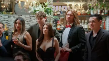 House of CB Bellisima Body-Con Cocktail Midi Dress worn by Natalie Maguire as seen in Vanderpump Rules(S12E03)