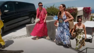 Posse Lori Polka Dot Linen Maxi Dress worn by Bronwyn Newport as seen in The Real Housewives of Salt Lake City (S06E14)