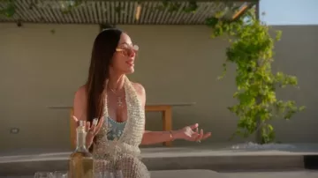 Fendi Fendigraphy Oversized Rimless Acetate Sunglasses worn by Angie Katsanevas as seen in The Real Housewives of Salt Lake City (S06E14)