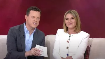 Cinq a Sept Randi Tweed Jacket worn by Jenna Bush Hager as seen in Today with Jenna & Friends on December 18, 2025