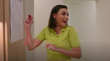 Ralph Lauren Collection Cropped Silk Jersey Polo worn by Bronwyn Newport as seen in The Real Housewives of Salt Lake City (S06E14)