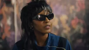 Port Tanger Irfan Black Acetate Sunglasses worn by Mimi Rush (Ayo Edebiri) as seen in I Love LA (S01E07)