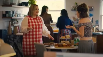 Tory Burch Basketweave Shirt Dress worn by Tallulah (Odessa A'zion) as seen in I Love LA (S01E07)