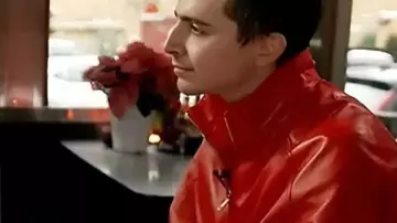 Good Morning America Timothée Chalamet Red Leather Zip Jacket worn by Timothée Chalamet as seen in Good Morning America