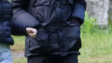 Wake Up Dead Man 2025 Josh O’Connor Puffer Jacket of Rev. Jud Duplenticy (Josh O'Connor) in Wake Up Dead Man: A Knives Out Mystery