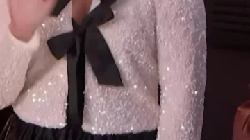 The Voice S28 Gina Miles White Sequin Bow White Jacket