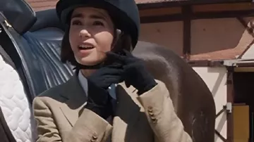 Emily in Paris S05 Lily Collins Brown Blazer worn by Emily Cooper (Lily Collins) as seen in Emily in Paris (S05)