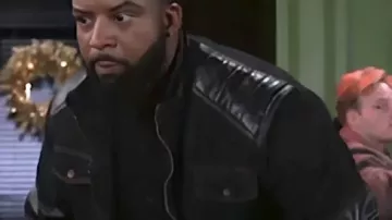 Denim Leather Detail Zip Jacket worn by (Randy Parker) as seen in Beyond the Gates