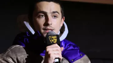 Timothee Chalamet Marty Supreme BAFTA Screening Puffer Jacket of Marty (Timothée Chalamet) in Marty Supreme