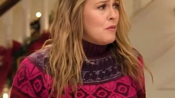 A Merry Little Ex-Mas 2025 Alicia Silverstone Fair Isle Sweater worn by Kate (Alicia Silverstone) in A Merry Little Ex-Mas