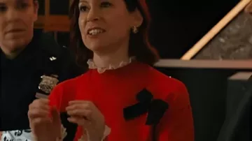 Elsbeth S03 Carrie Preston Red Plaid Pant worn by Elsbeth Tascioni (Carrie Preston) as seen in Elsbeth (S03)