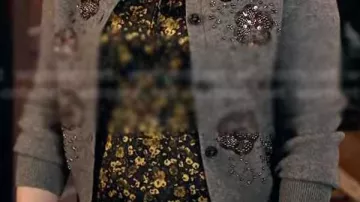 Ghosts S05 Rose Mciver Grey Embellished Cardigan