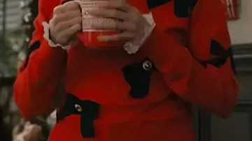 Elsbeth S03 Carrie Preston Bow Red Sweater worn by Elsbeth Tascioni (Carrie Preston) in Elsbeth