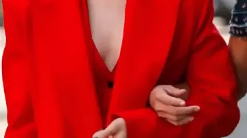 Emily In Paris S05 Lily Collins Red Long Coat