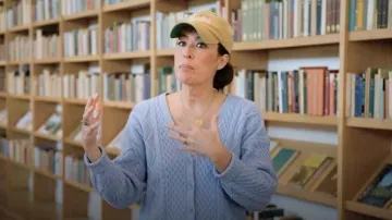 Magnolia Silos Distressed Baseball Hat worn by Joanna Gaines as seen in Fixer Upper: Colorado Mountain House (S01E01)