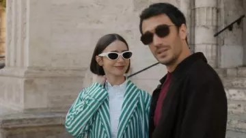 Maison Margiela X Gentle Monster MM108 W2 Sunglasses worn by Emily Cooper (Lily Collins) as seen in Emily in Paris (S05E01)