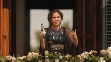 Philippe Ferrandis Sofia Large Bouquet Of Flowers Necklace worn by Princess Jane (Minnie Driver) as seen in Emily in Paris (S05E01)