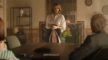 Pucci Long Dress with Shirt worn by Sylvie Grateau (Philippine Leroy-Beaulieu) as seen in Emily in Paris (S05E01)