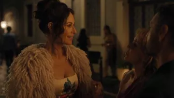 Dolce & Gabbana Satin Calf Length Sheath Dress worn by Princess Jane (Minnie Driver) as seen in Emily in Paris (S05E01)