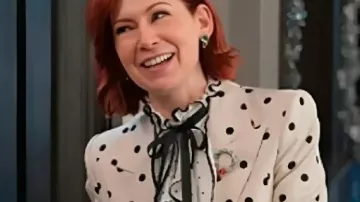 Polka Dot Crop Blazer worn by Elsbeth Tascioni (Carrie Preston) as seen in Elsbeth (S03E02)