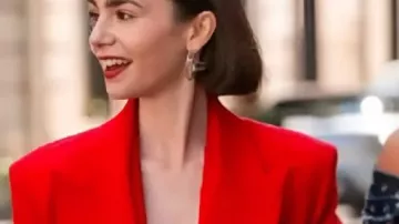 Red Coat worn by Emily Cooper (Lily Collins) as seen in Emily in Paris (S05)