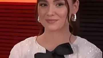 Sequin Black Bow Jacket worn by (Gina Miles) as seen in The Voice (S28)