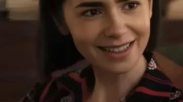 Paisley Stripe Top worn by Emily Cooper (Lily Collins) as seen in Emily in Paris (S05)