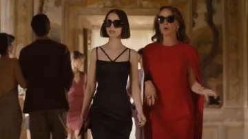 Marc Jacobs Silk Bodycon Dress in Black worn by Emily Cooper (Lily Collins) as seen in Emily in Paris (S05E01)