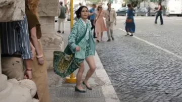 Francesco Russo Crocheted Two Tone Ballerinas worn by Emily Cooper (Lily Collins) as seen in Emily in Paris (S05E01)